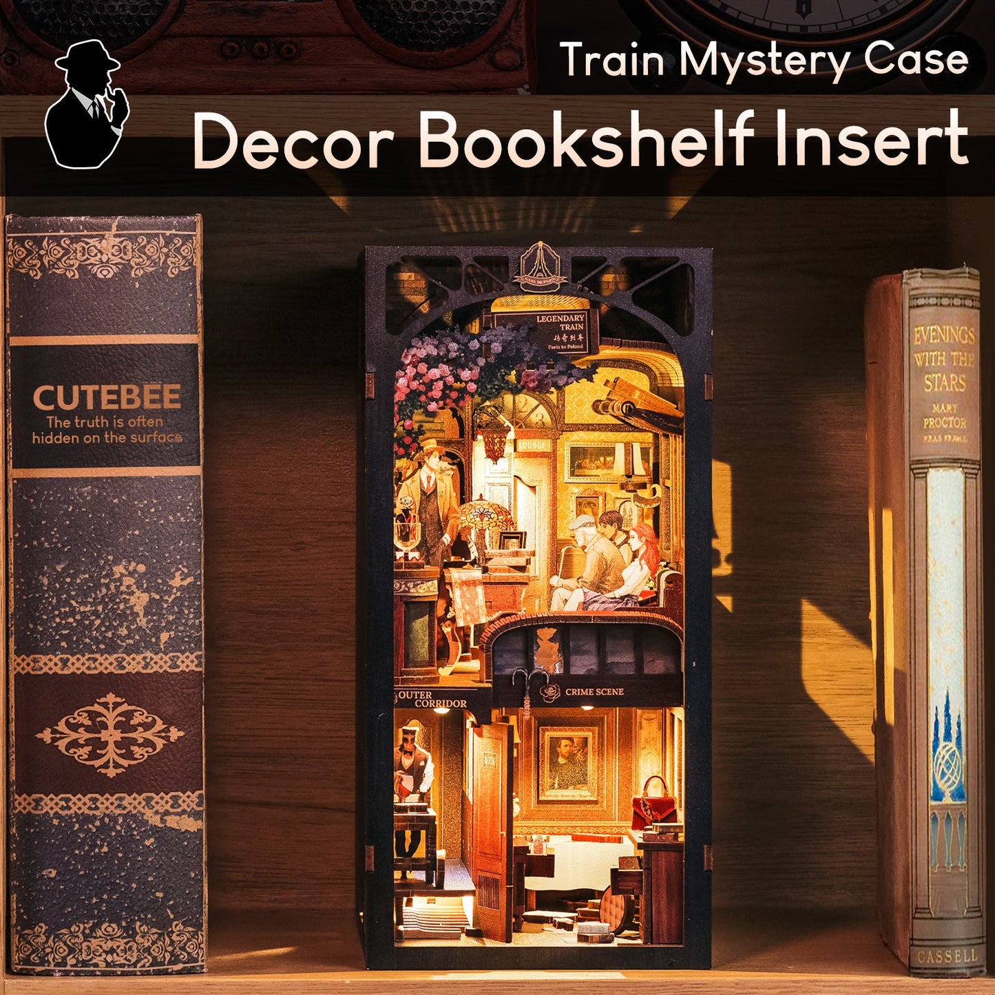 Lysliv DIY Book Nook Kit | Train Mystery