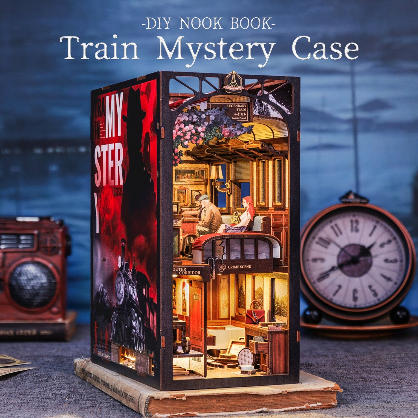 Lysliv DIY Book Nook Kit | Train Mystery