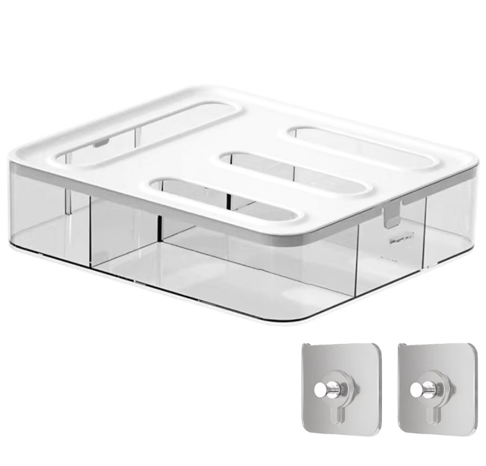 4 in 1 Food Storage Bag Organizer,BPA Free Ziplock Baggie Holder,Fits Gallon,Quart,Sandwich & Snack Bags,Drawer & Wall Mount