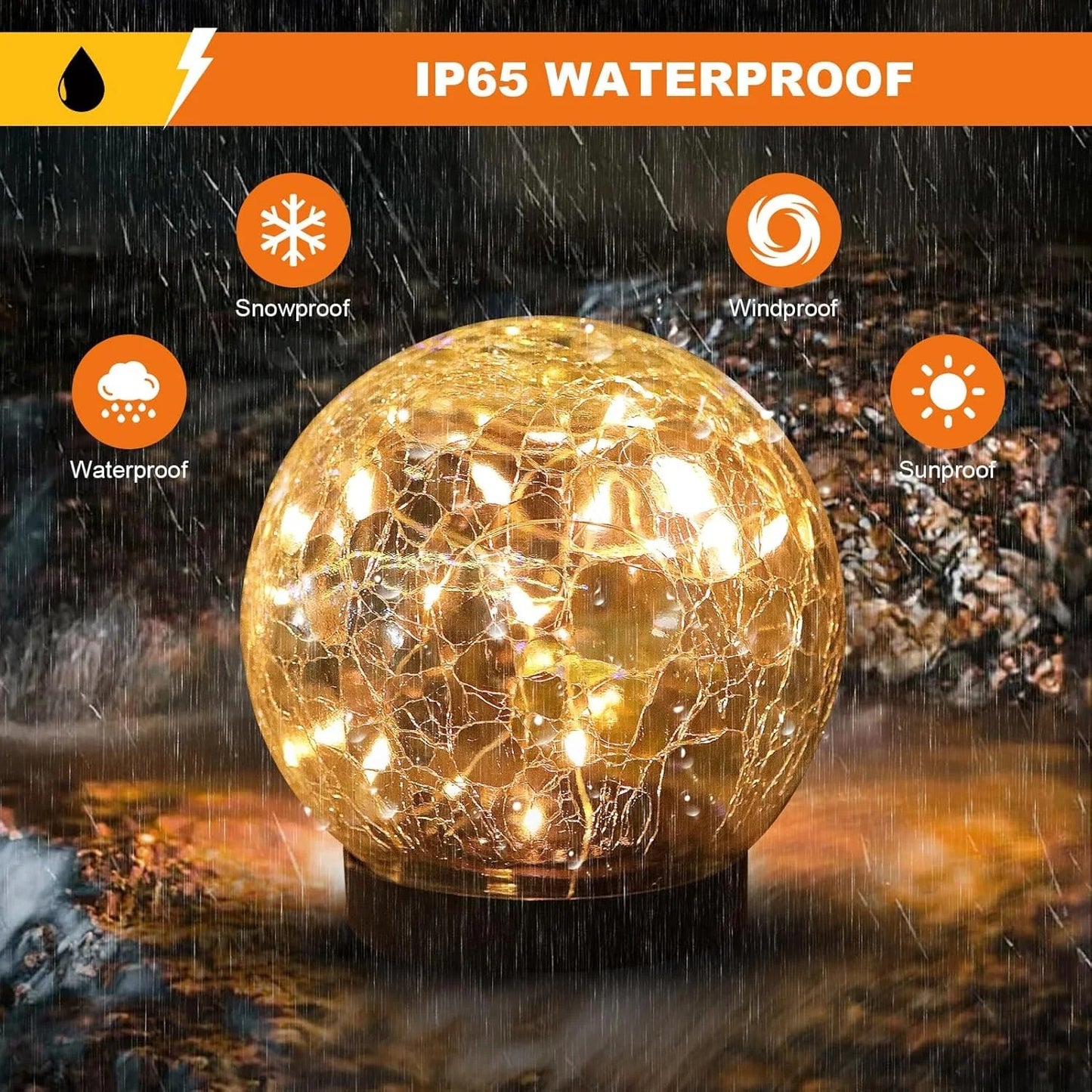 Solar Globe Lights Outdoor Waterproof-Solar Balls
