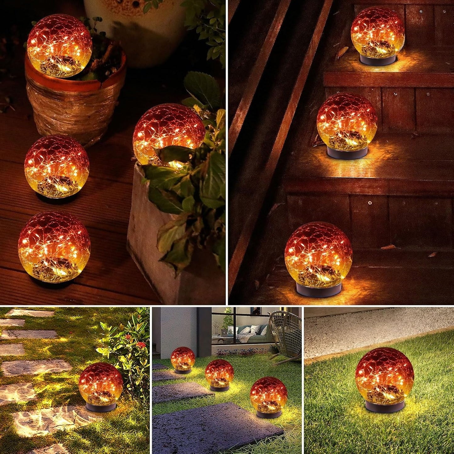 Solar Globe Lights Outdoor Waterproof-Solar Balls