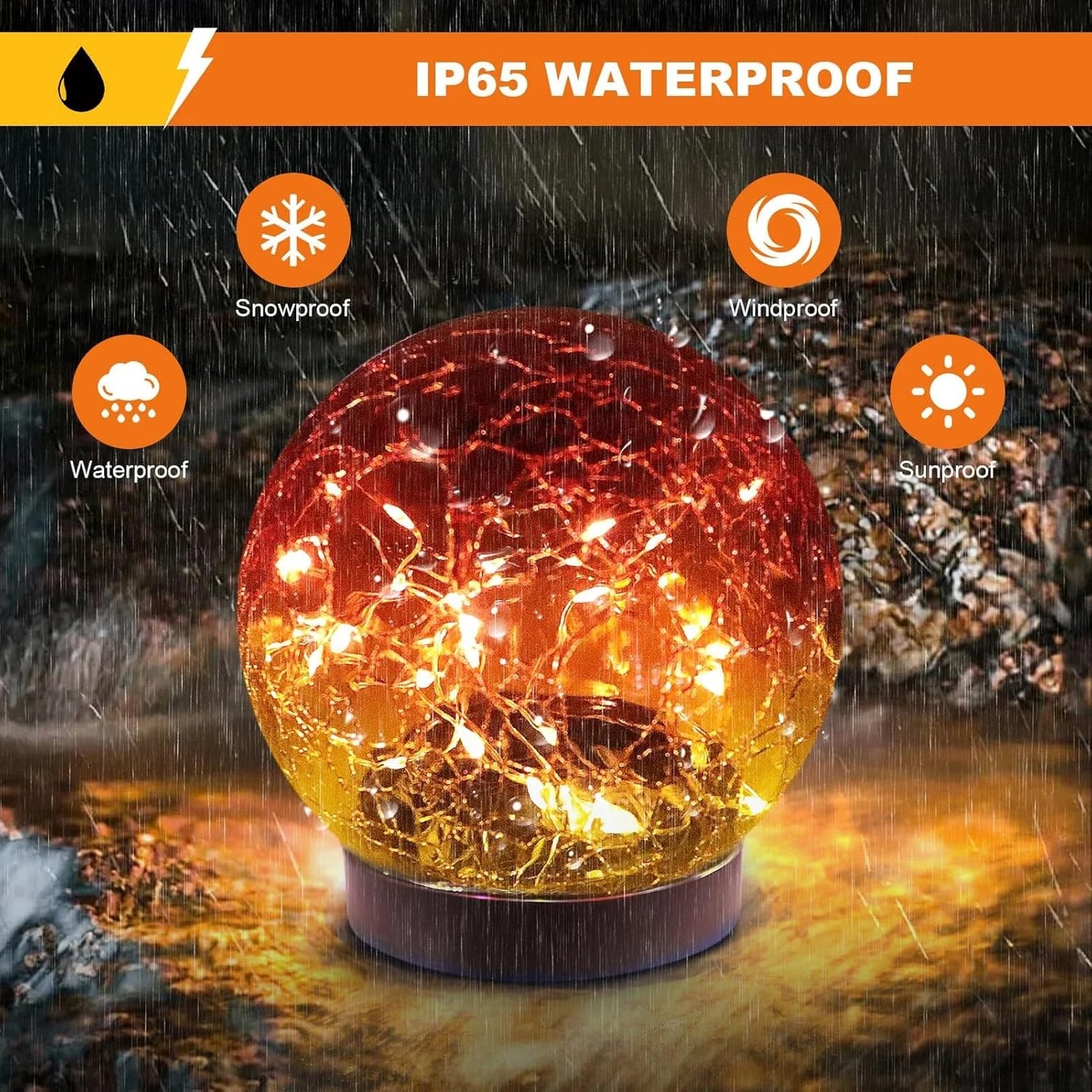 Solar Globe Lights Outdoor Waterproof-Solar Balls