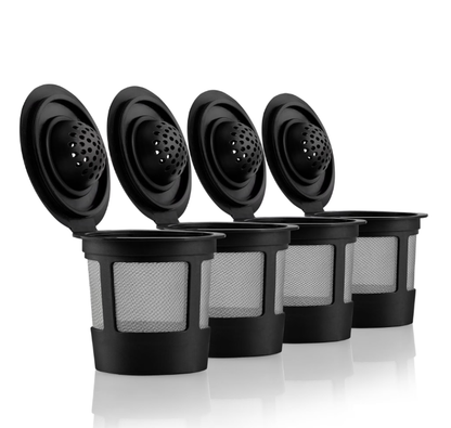 4 Reusable K Cups for Keurig Coffee Makers,Universal Eco-Friendly and Easy to Clean Reusable K Cups,K-Compact for Keurig 2.0 & 1.0 Brewers