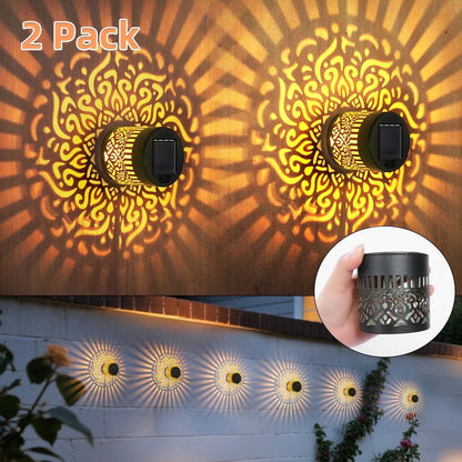 Solar Fence Lights Mandala Pattern