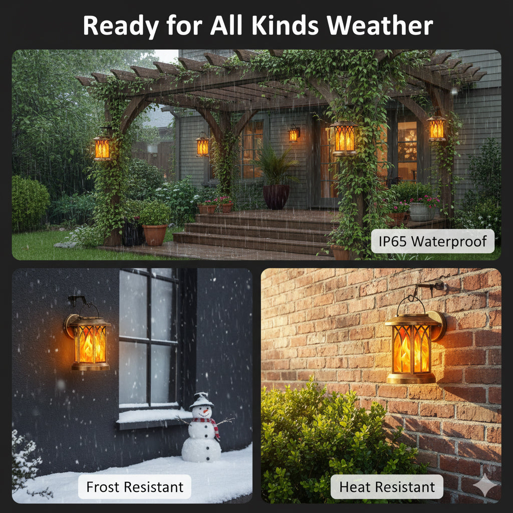 2 Pack Solar Lantern Outdoor Lights, Upgraded Flickering Flame Solar Lanterns Lights Outdoor Waterproof, Hanging Lantern Decorative Solar Powered Lanterns for Yard Patio Path Tree Garden Decor