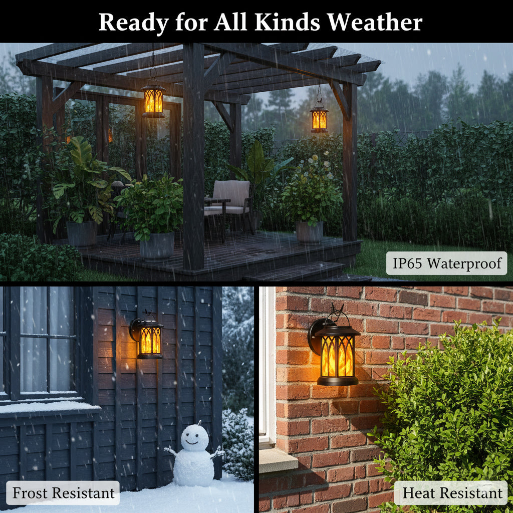 1 Pack Solar Lantern Outdoor Lights, Upgraded Flickering Flame Solar Lanterns Lights Outdoor Waterproof, Hanging Lantern Decorative Solar Powered Lanterns for Yard Patio Path Tree Garden Decor