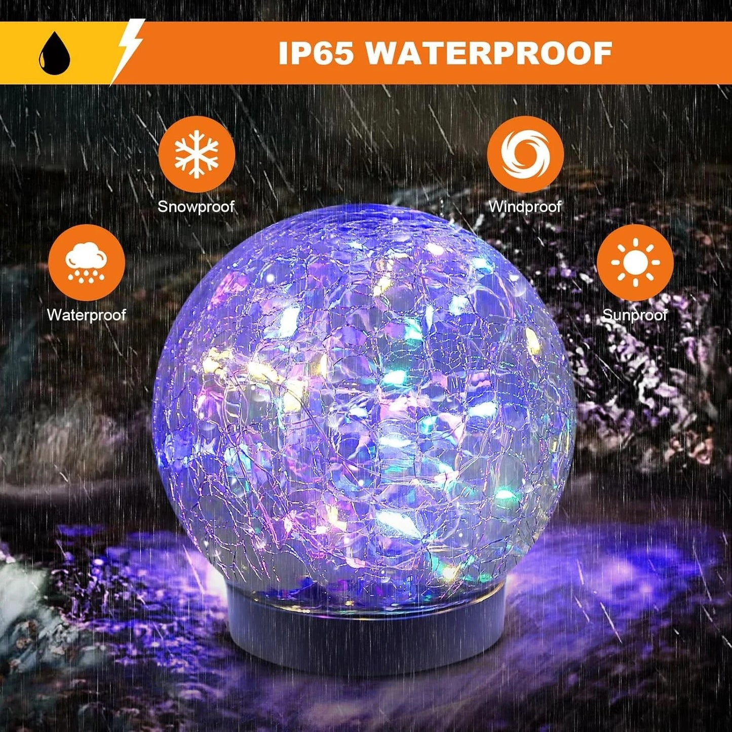Solar Globe Lights Outdoor Waterproof-Solar Balls