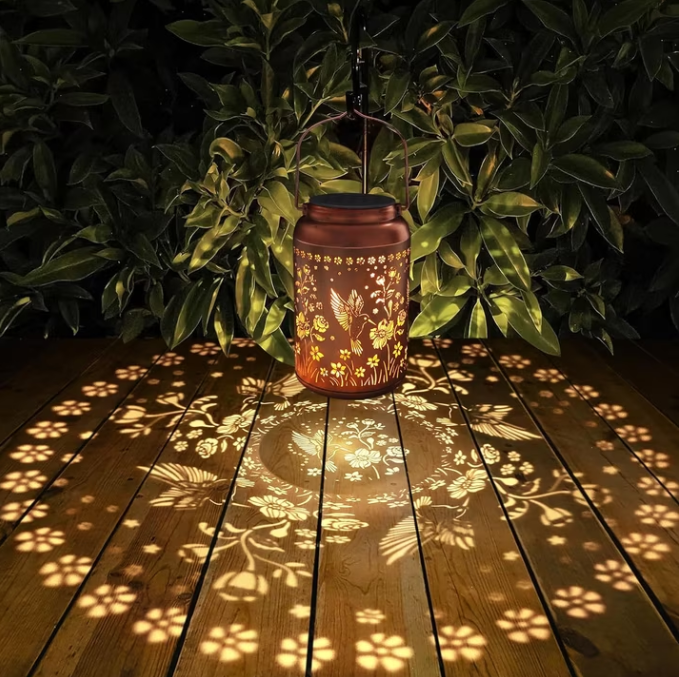 Solar Lanterns Outdoor Waterproof Hummingbird Garden Decor Gifts for Women Mom Grandma Hanging Solar Lights Metal Solar Decoration Outside for Yard, Patio,Backyard,Porch