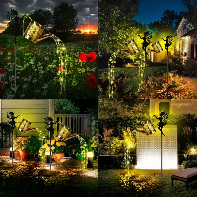 Solar Watering Can Fairy Lights