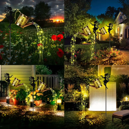 Solar Watering Can Fairy Lights