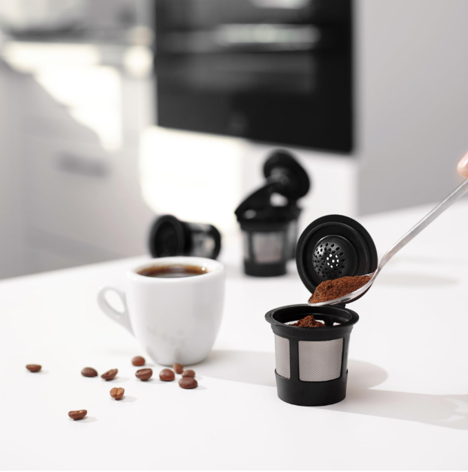 4 Reusable K Cups for Keurig Coffee Makers,Universal Eco-Friendly and Easy to Clean Reusable K Cups,K-Compact for Keurig 2.0 & 1.0 Brewers