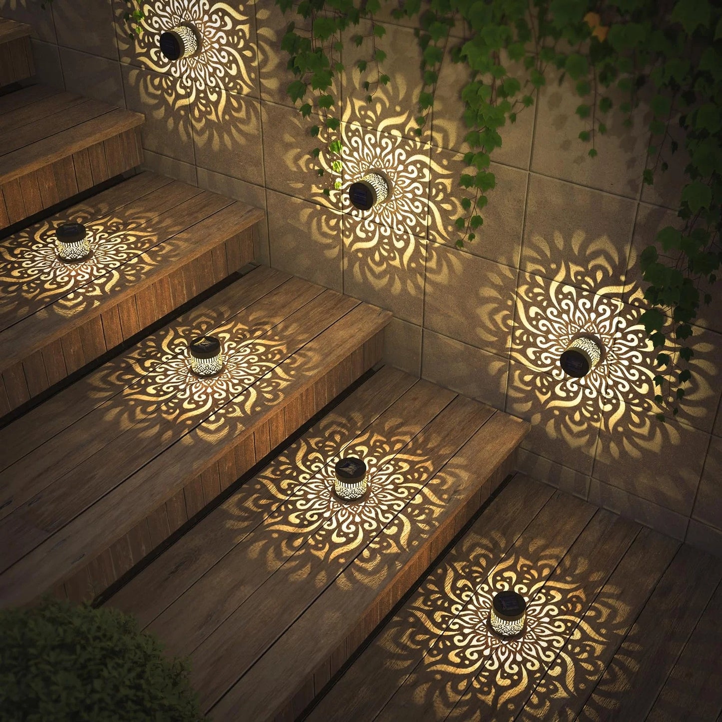 Solar Fence Lights Mandala Pattern