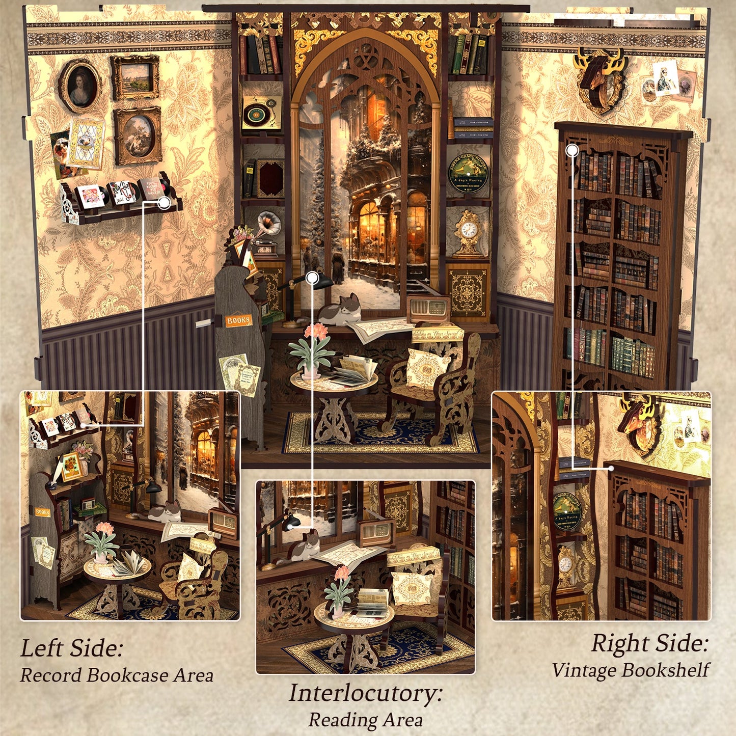 Lysliv DIY Book Nook Kit | Bookshop Memories