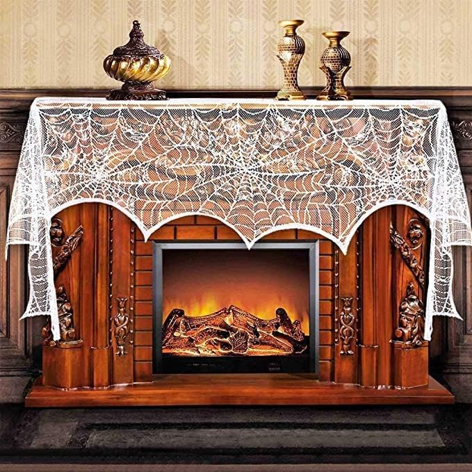 Lysliv Black Lace Spiderweb Halloween Decoration