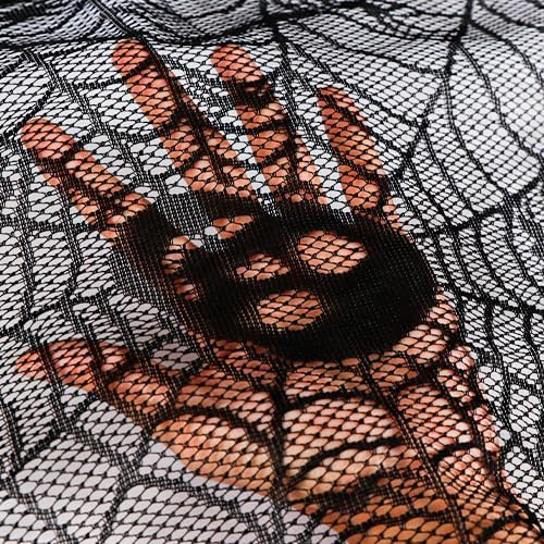 Lysliv Black Lace Spiderweb Halloween Decoration