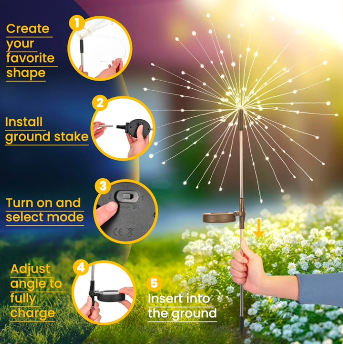 Solar Firework Garden Decor Lights-120/2