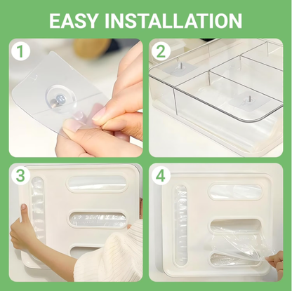 4 in 1 Food Storage Bag Organizer,BPA Free Ziplock Baggie Holder,Fits Gallon,Quart,Sandwich & Snack Bags,Drawer & Wall Mount