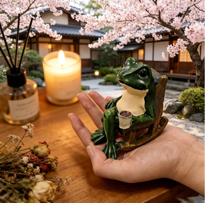 Miniature Frog Garden Statue Home Easter Gifts Decorations Fairy Garden Accessories Outdoor Lights Solar Garden Frog Decor Art Housewarming Gift for Patio,Yard,Lawn Ornament