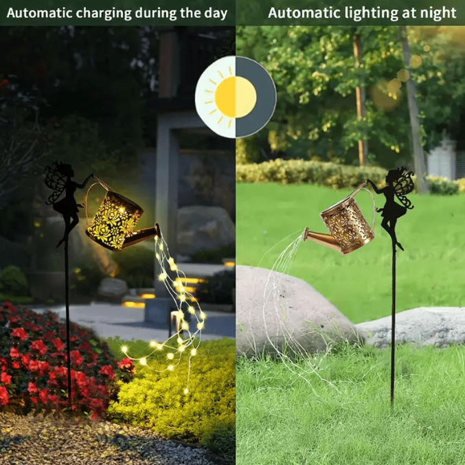 Solar Watering Can Fairy Lights