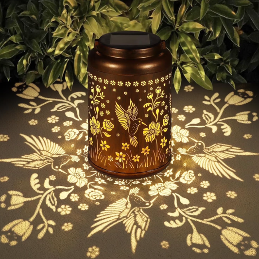 Solar Lanterns Outdoor Waterproof Hummingbird Garden Decor Gifts for Women Mom Grandma Hanging Solar Lights Metal Solar Decoration Outside for Yard, Patio,Backyard,Porch