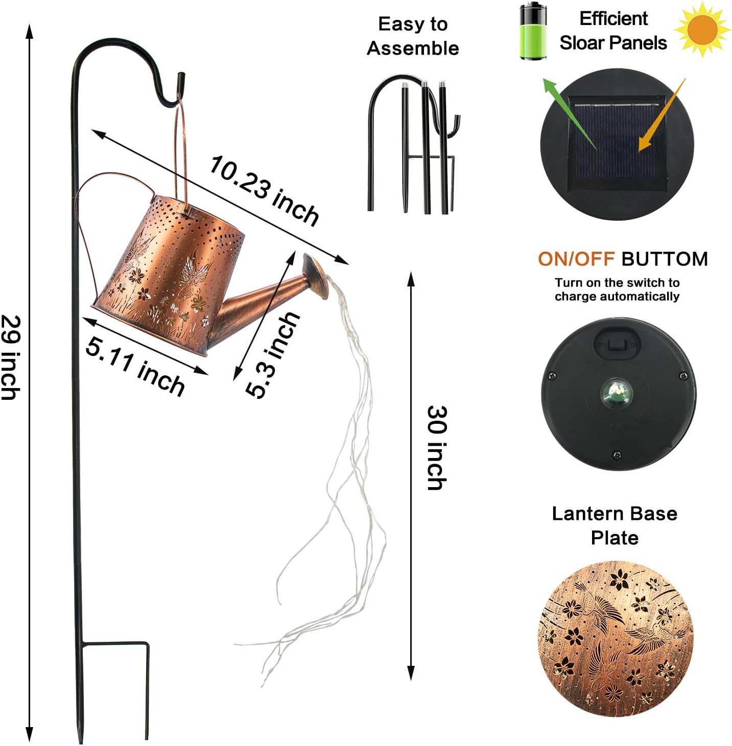Solar Watering Can Outdoor Lights (Butterfly)