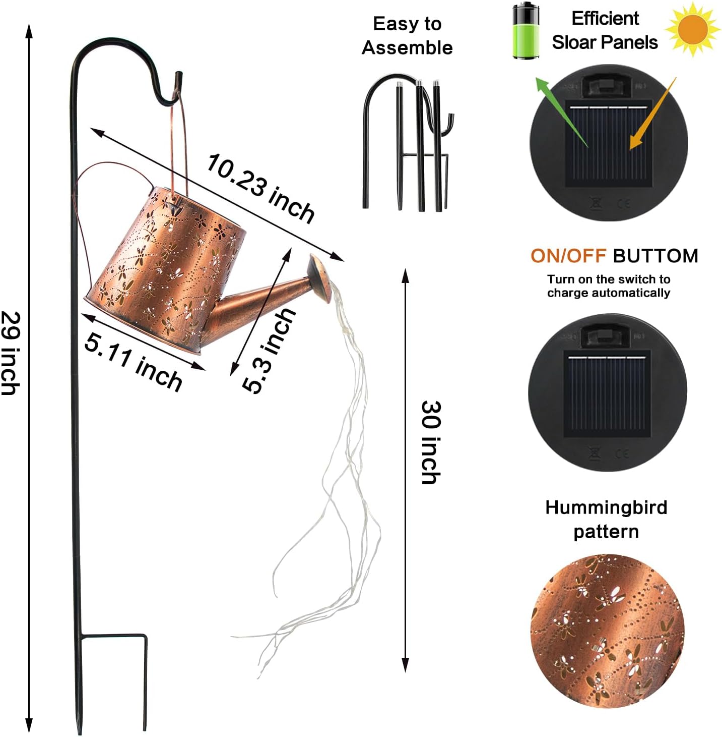 Solar Watering Can Outdoor Lights (Dragonfly)