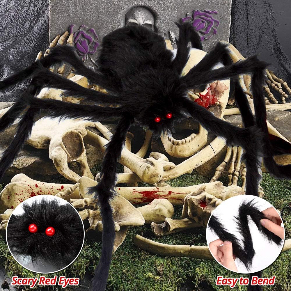 Lysliv Halloween Spider Web and Giant Spider Decorations