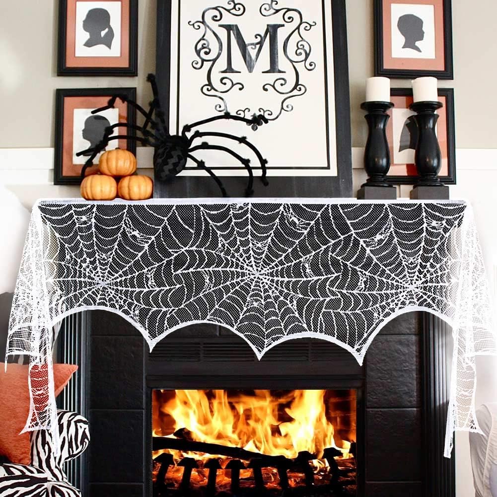 Lysliv Black Lace Spiderweb Halloween Decoration