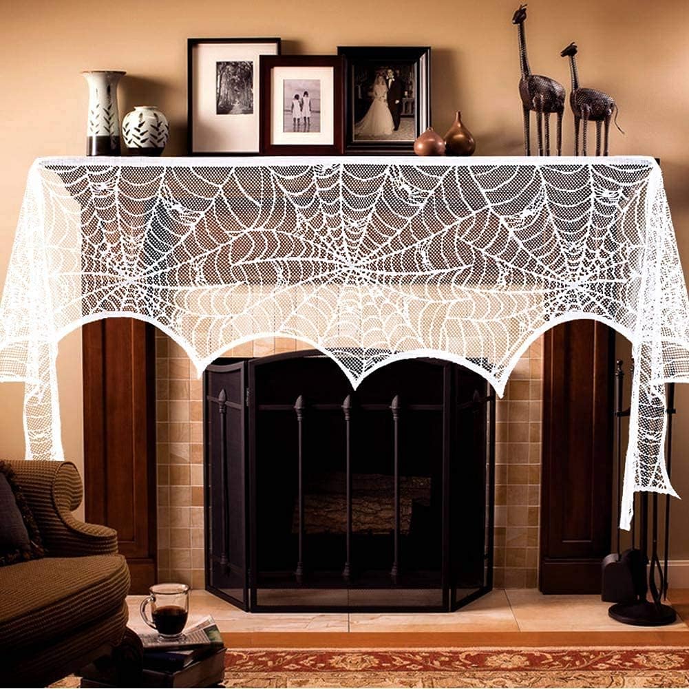 Lysliv Black Lace Spiderweb Halloween Decoration