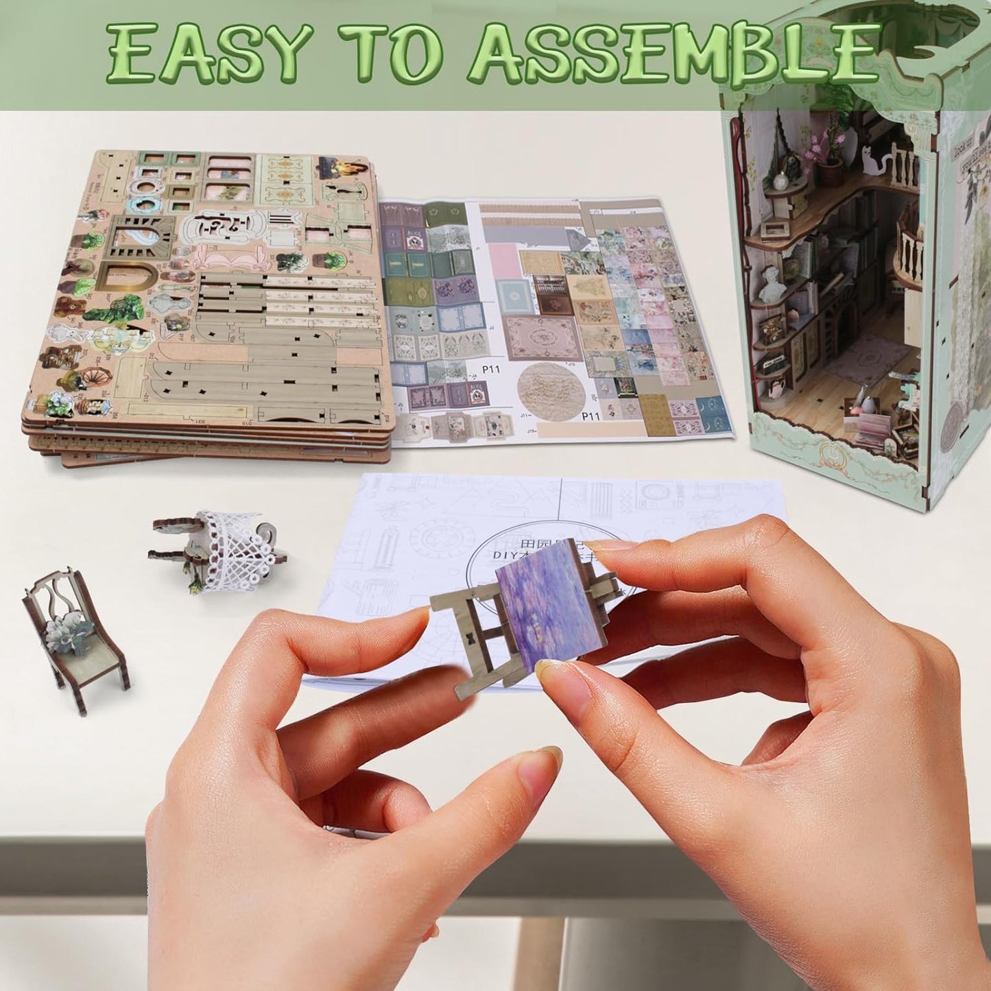 Lysliv Book Nook Kit - DIY Doll House Booknook