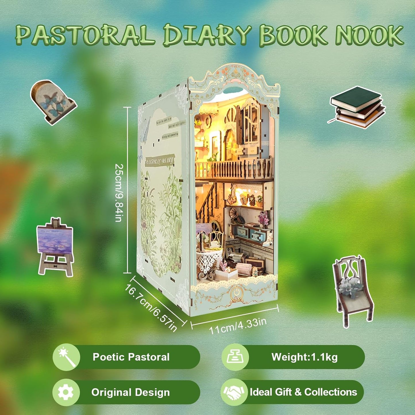 Lysliv Book Nook Kit - DIY Doll House Booknook