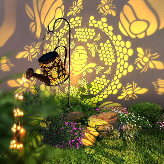 Solar Watering Can Outdoor Lights (Bee)