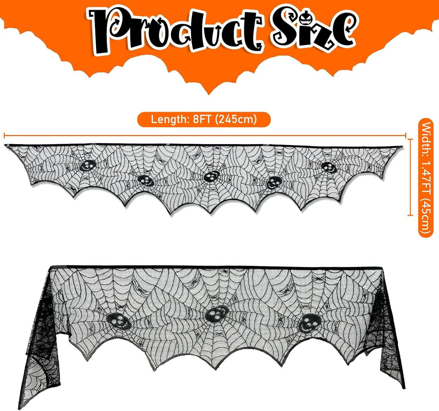 Lysliv Black Lace Spiderweb Halloween Decoration
