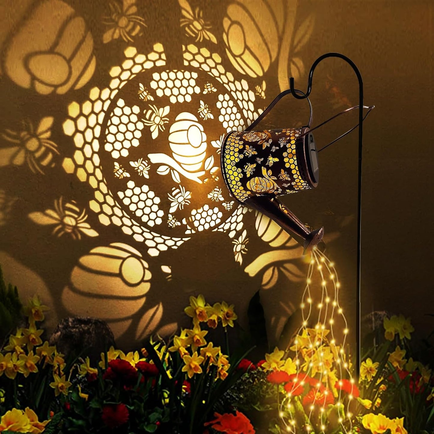 Solar Watering Can Outdoor Lights (Bee)