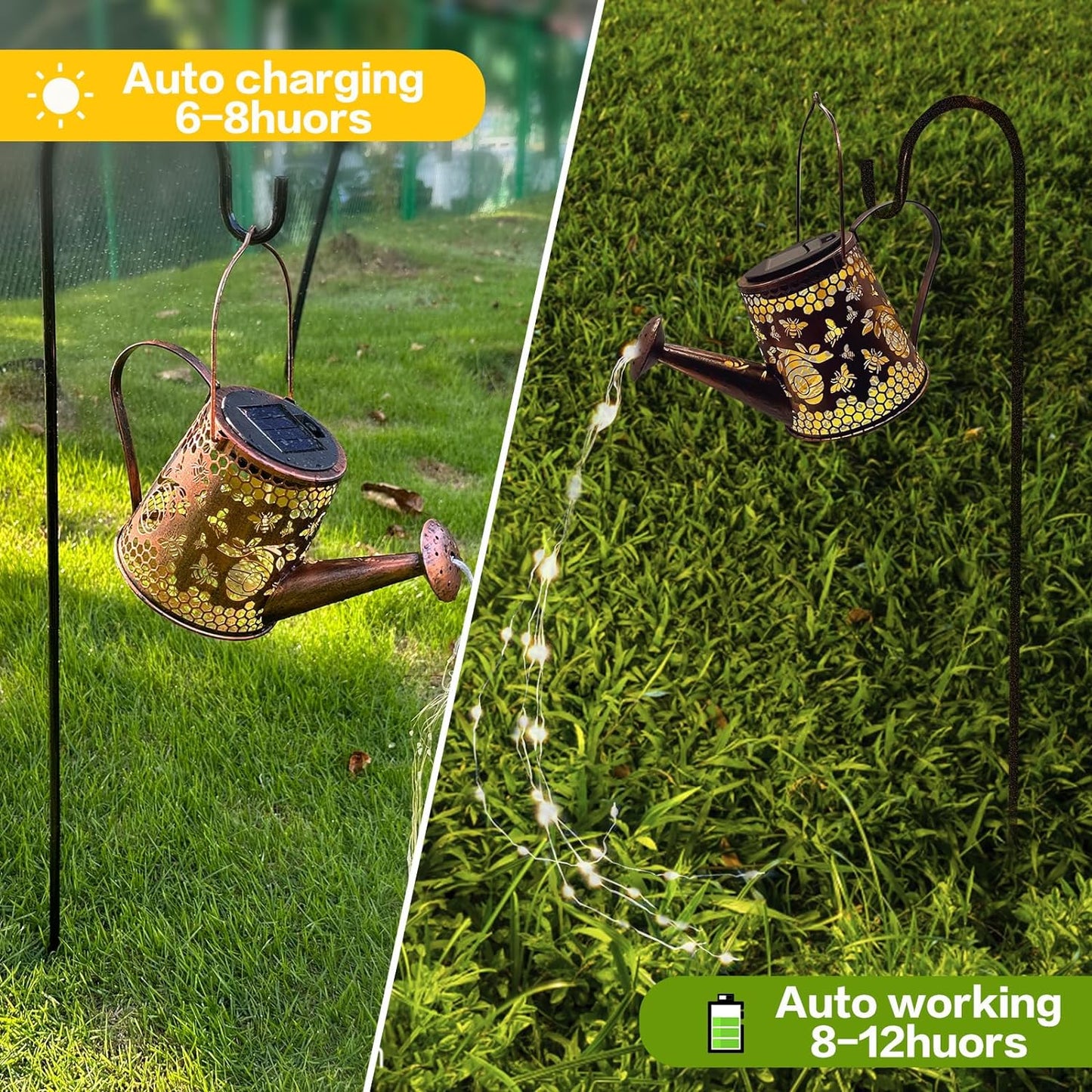 Solar Watering Can Outdoor Lights (Bee)