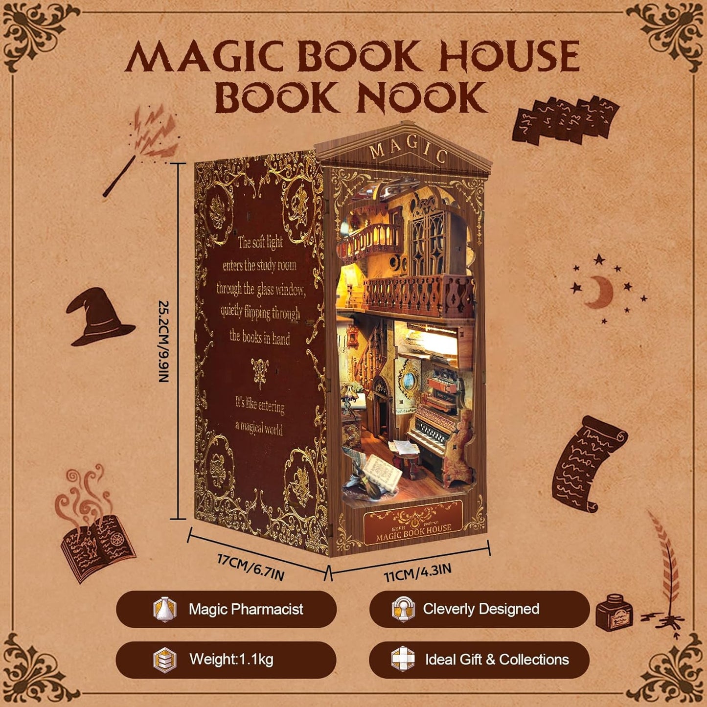 Lysliv Book Nook Kit - DIY Doll House Booknook