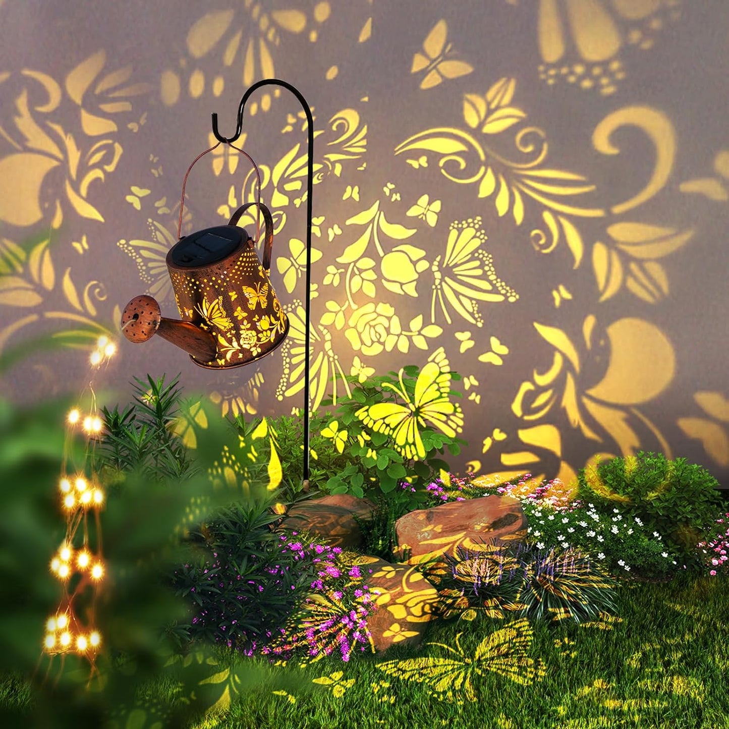 Solar Watering Can Outdoor Lights (Butterfly)