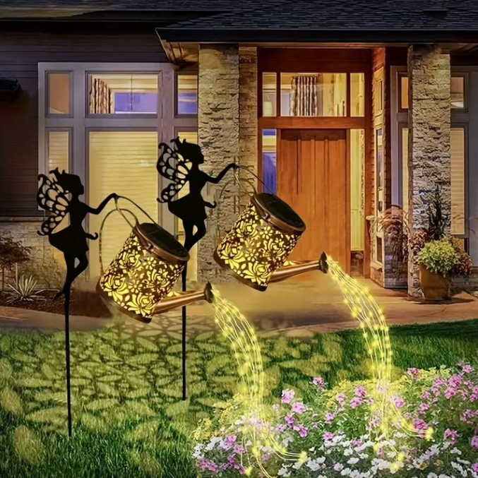 Solar Watering Can Fairy Lights