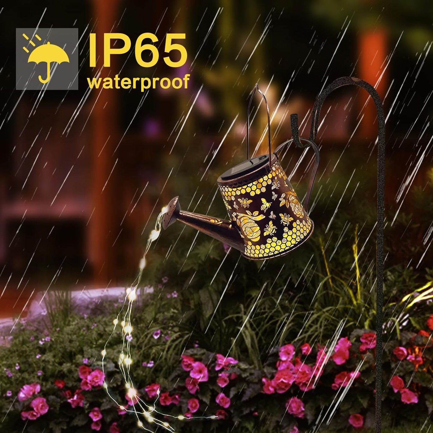 Solar Watering Can Outdoor Lights (Bee)