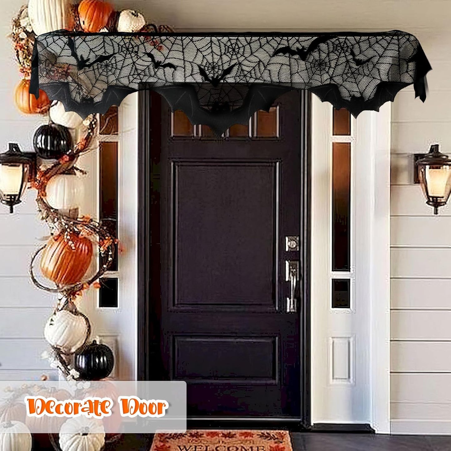 Lysliv Black Lace Spiderweb Halloween Decoration