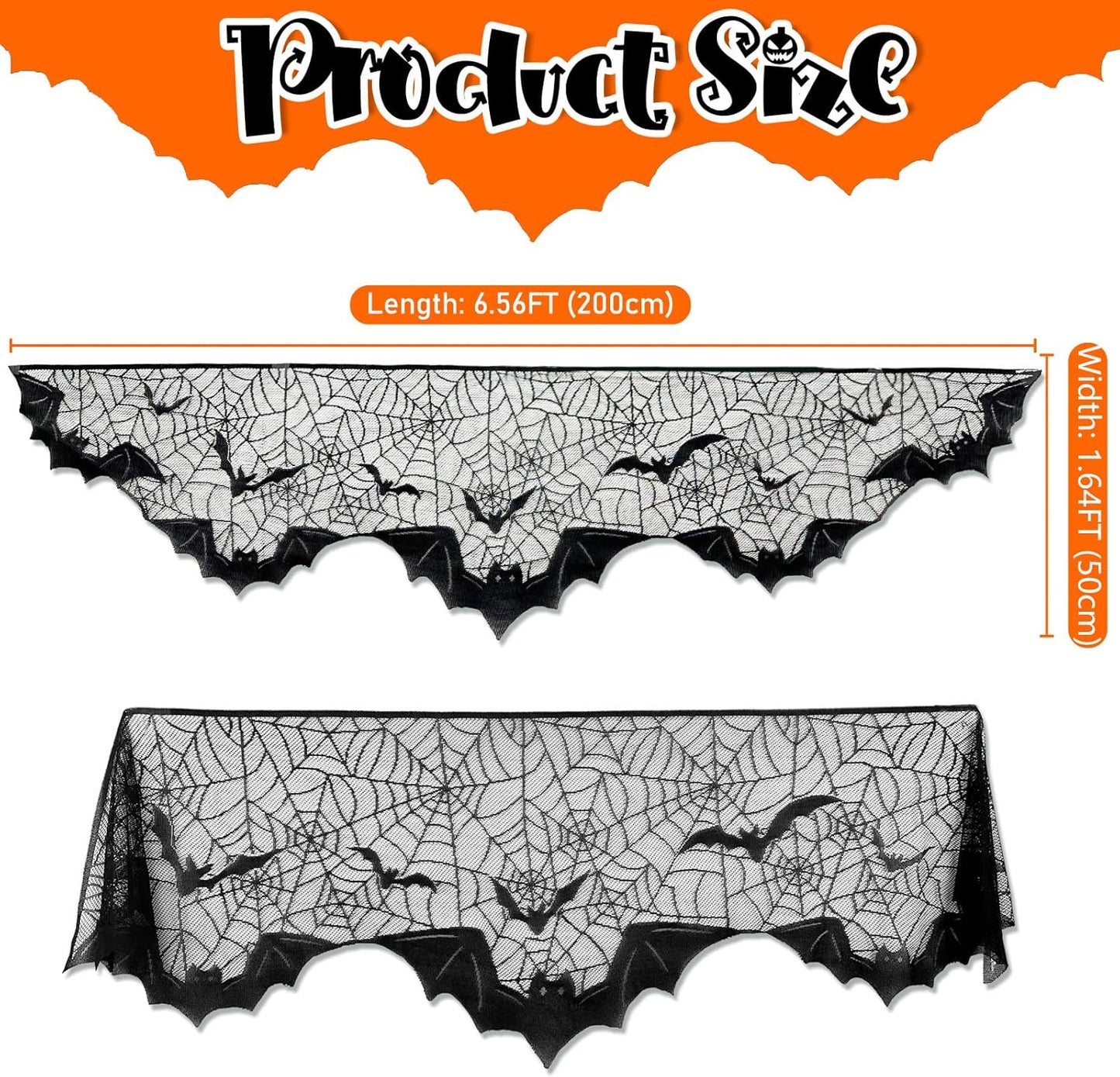 Lysliv Black Lace Spiderweb Halloween Decoration
