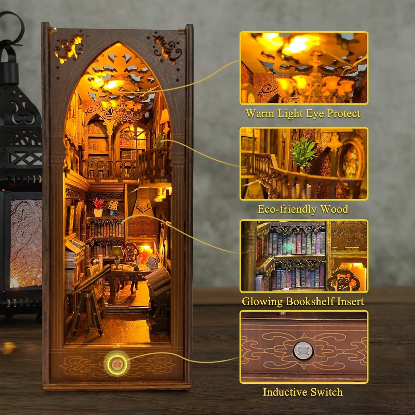 Lysliv Book Nook Kit - DIY Doll House Booknook