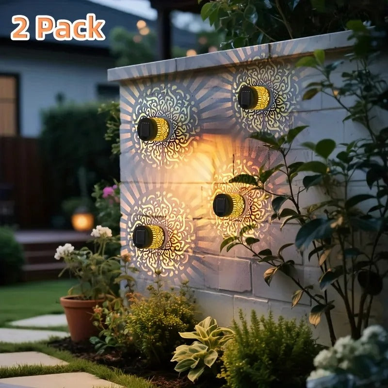 Solar Fence Lights Mandala Pattern