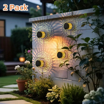 Solar Fence Lights Mandala Pattern