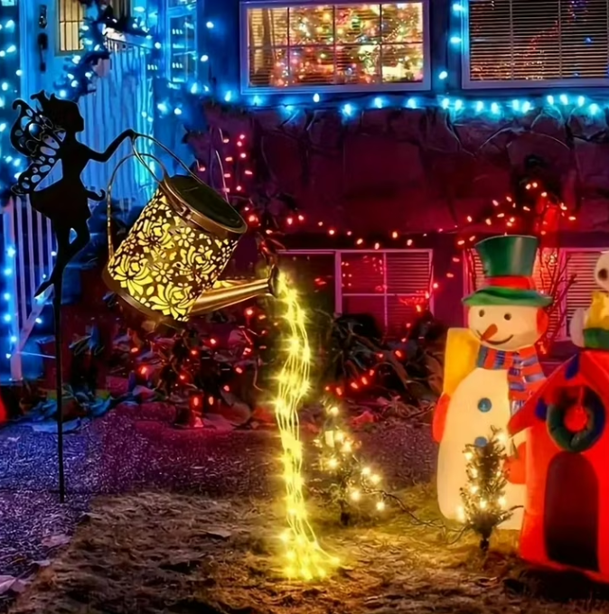 Solar Watering Can Fairy Lights