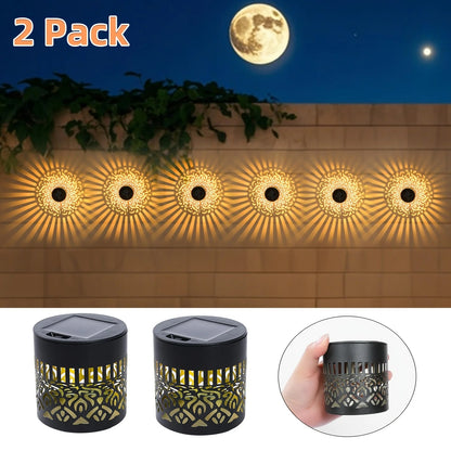 Solar Fence Lights Mandala Pattern