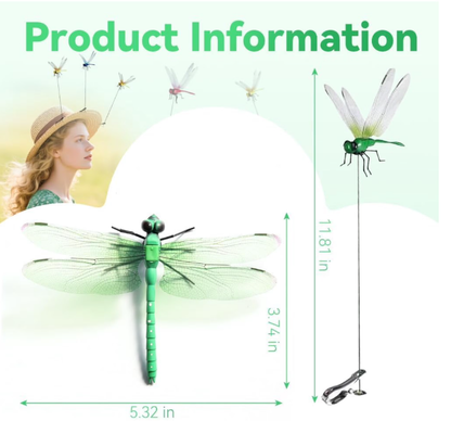 Dragonfly Clips to Keep Bugs Away, Realistic 3D Dragon Fly Clip Bug Repellent, Clip on Dragonfly for Bugs Repellent, Multicolor Waterproof Dragon Fly Clips for Hat Garden Decor Outside (8Pcs)
