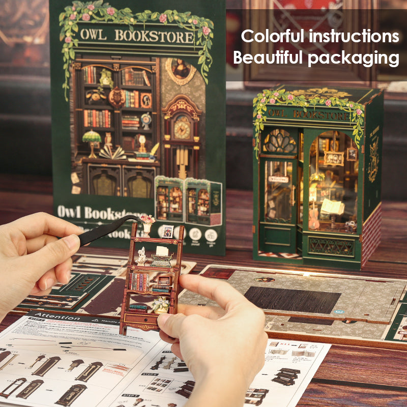 Lysliv DIY Book Nook Kit | Owl Bookstore