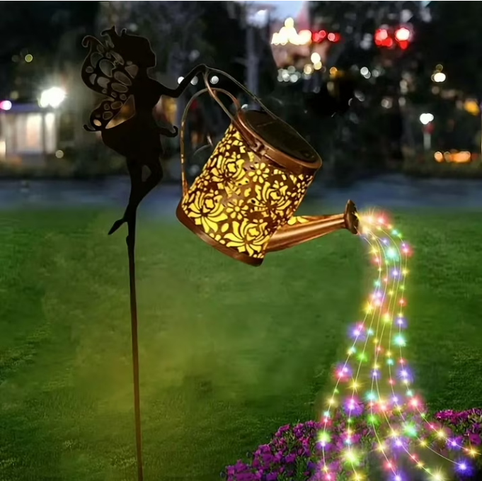 Solar Watering Can Fairy Lights