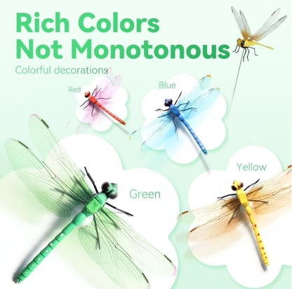 Dragonfly Clips to Keep Bugs Away, Realistic 3D Dragon Fly Clip Bug Repellent, Clip on Dragonfly for Bugs Repellent, Multicolor Waterproof Dragon Fly Clips for Hat Garden Decor Outside (8Pcs)